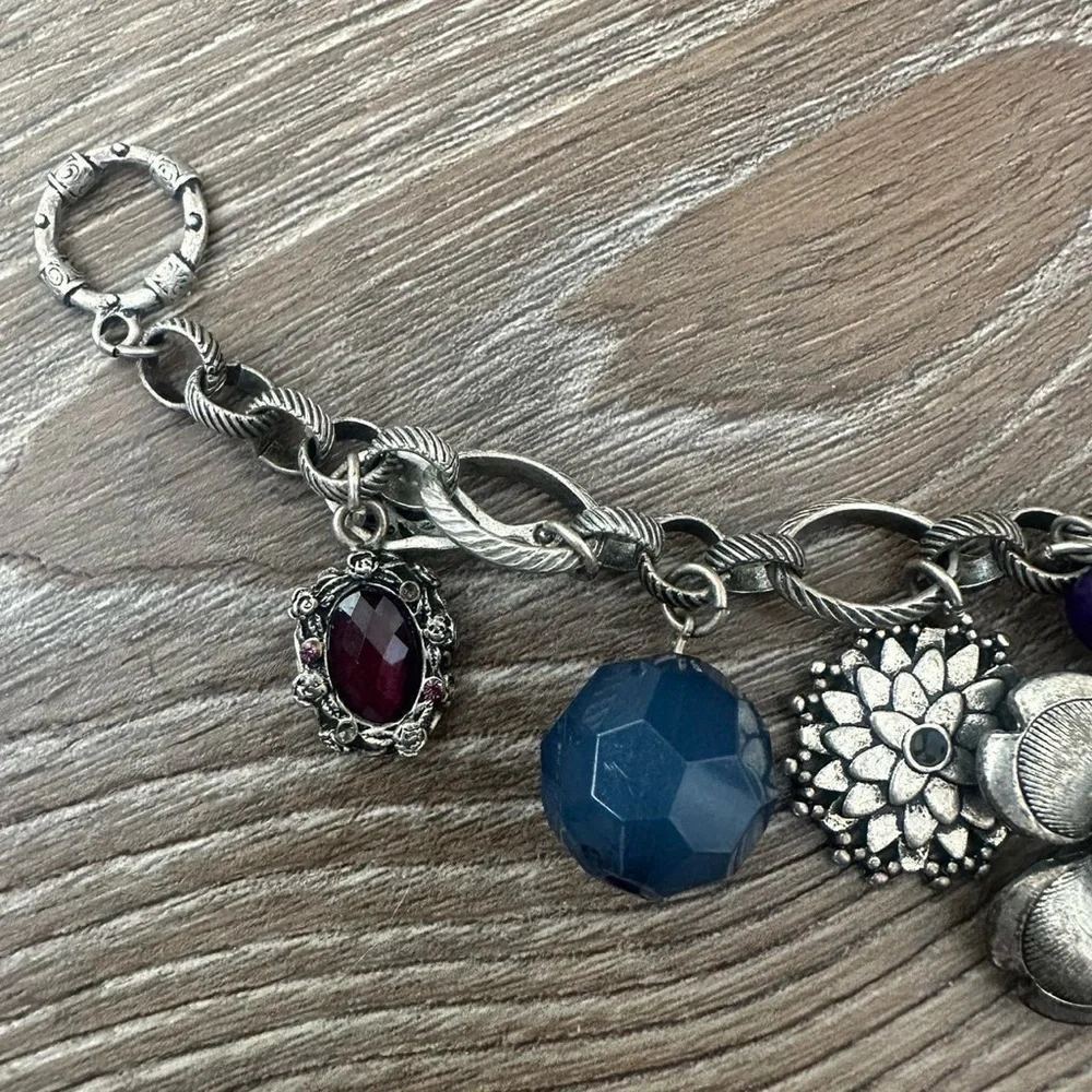 Vintage Handmade Whimysgoth Y2K Silver Chunky Charm Bracelet - Picture 6 of 8